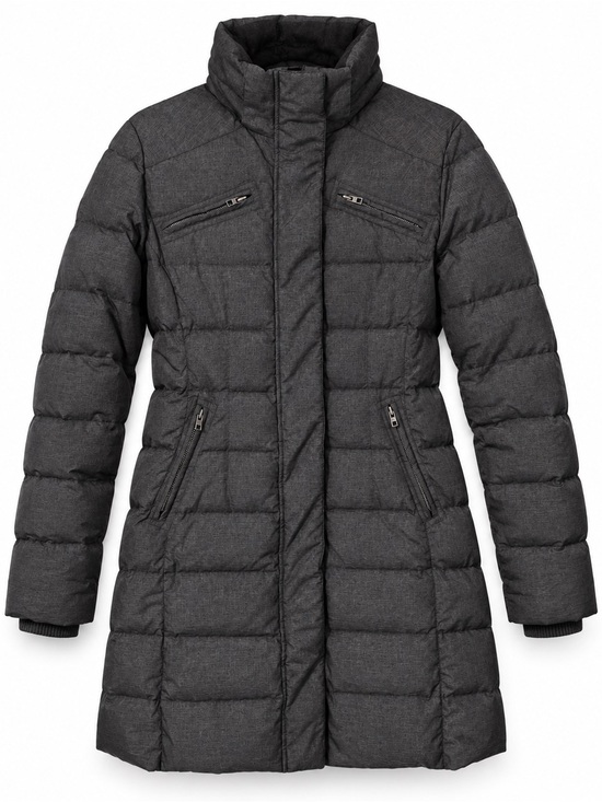 Roots Jackets & Blazers - Roots Canada Goose Down Long Puffer Coat - Charcoal Grey, Size M